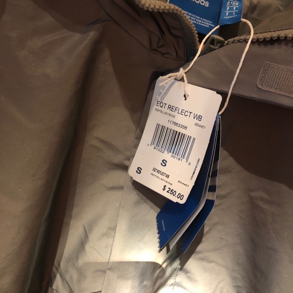 Adidas EQT windbreaker Mens Small Blue Gray Jacket - Picture 6 of 8